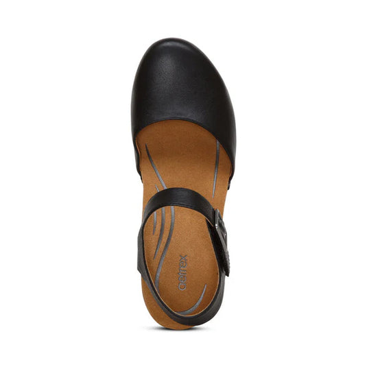 Aetrex Women's Finley Closed Toe Heel Sandal Black