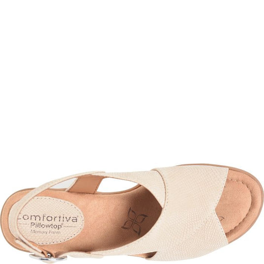 Comfortiva Women's Katara Back Strap Sandal Cream