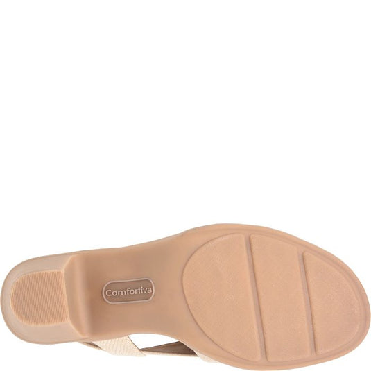 Comfortiva Women's Katara Back Strap Sandal Cream