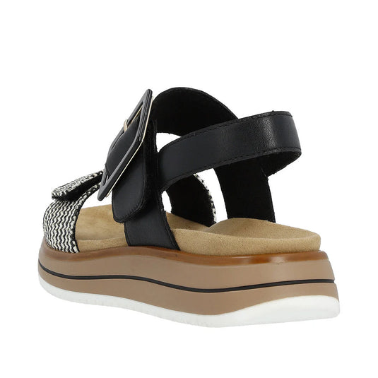 Remonte by Reiker Women's Jocelyn D1J53 Strap Sandals Creme/Black