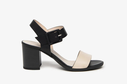 NeroGiardini Women's E318654D Block Heel White/Black