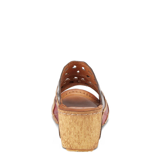 Spring Step Women's Footy Wedge Sandal Brown Multi