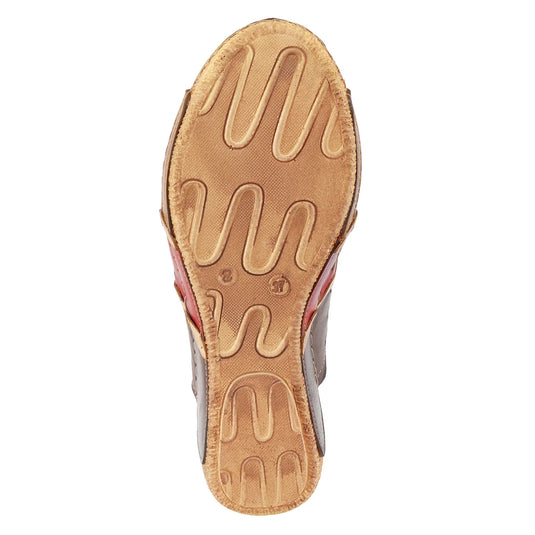 Spring Step Women's Footy Wedge Sandal Brown Multi