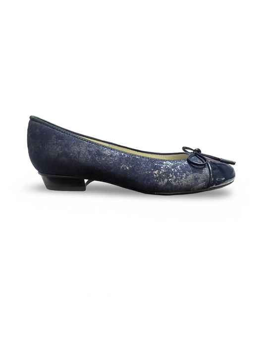 ARA Women's Betty flat shoe Navy Metallic