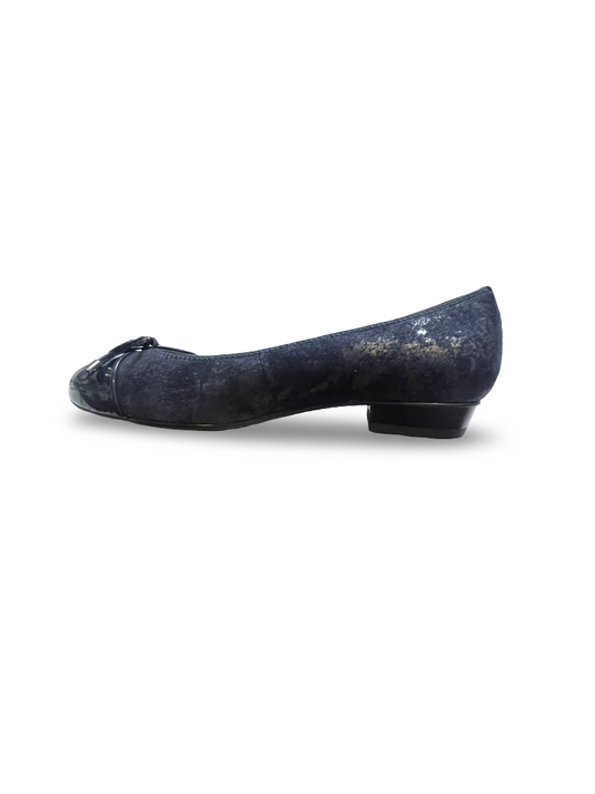 ARA Women's Betty flat shoe Navy Metallic
