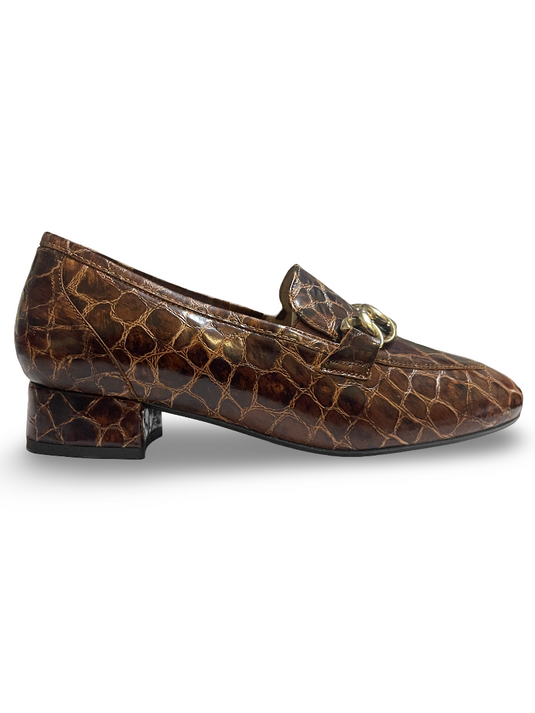Pie Santo Women's 245028 Classic Loafer Brown Croc