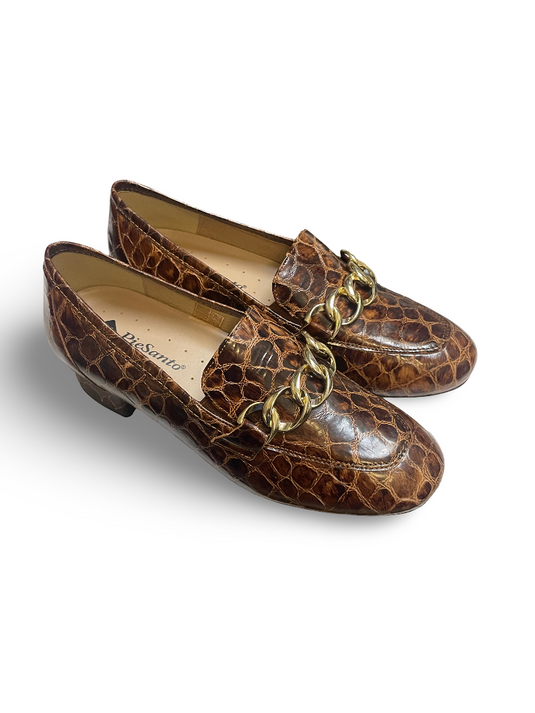 Pie Santo Women's 245028 Classic Loafer Brown Croc