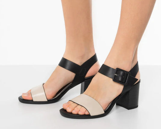NeroGiardini Women's E318654D Block Heel White/Black