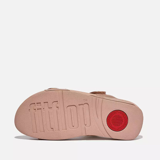 Fitflop Women's LULU Adjustable Leather Slides Rose Gold