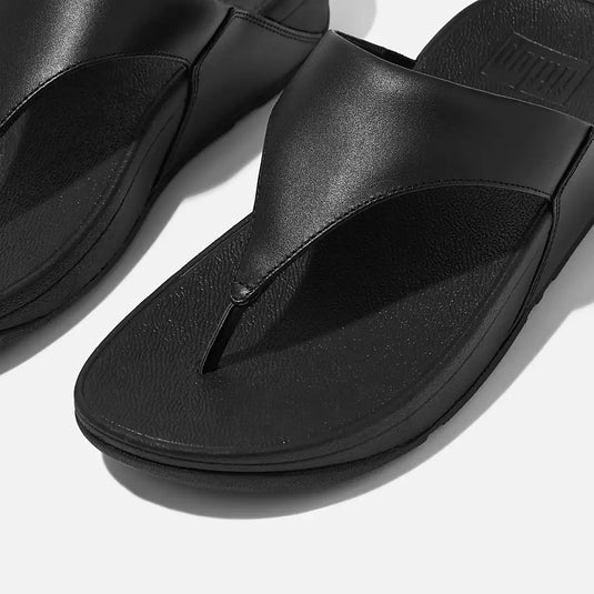 Fit Flop Women's LULU Leather Toe-Post Sandals Black