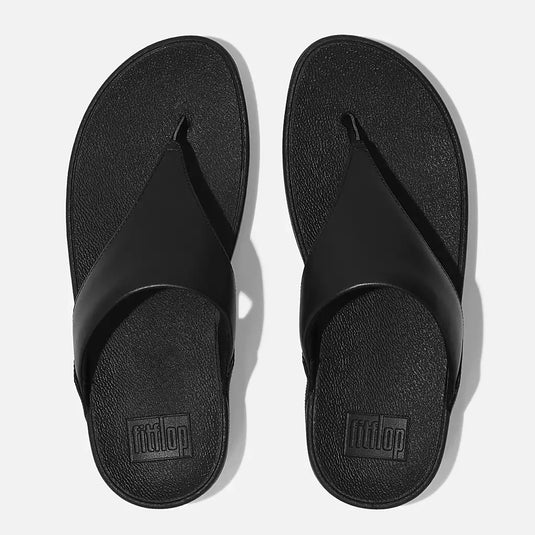 Fit Flop Women's LULU Leather Toe-Post Sandals Black