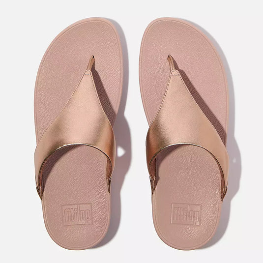 Fit Flop Women's LULU Leather Toe-Post Sandals Rose Gold