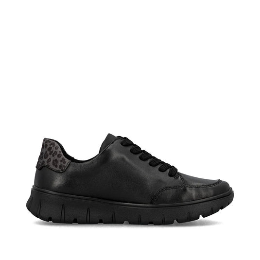 Rieker Women's Heike N1301 water-repellent sneaker Black