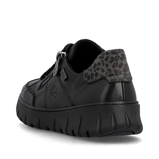 Rieker Women's Heike N1301 water-repellent sneaker Black