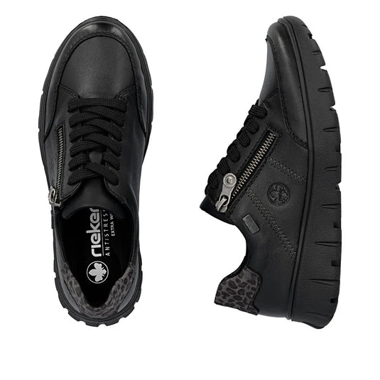 Rieker Women's Heike N1301 water-repellent sneaker Black