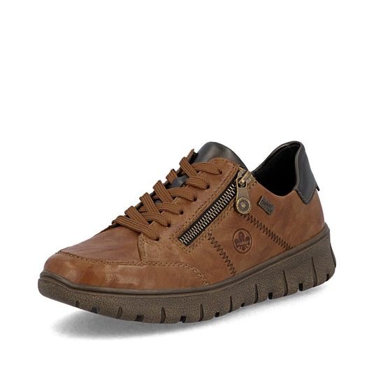 Rieker Women's Heike N1301 water-repellent sneaker Brown