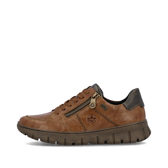 Rieker Women's Heike N1301 water-repellent sneaker Brown