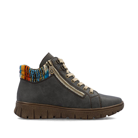 Rieker Women's Heike N1305 Lace up boot Basalt