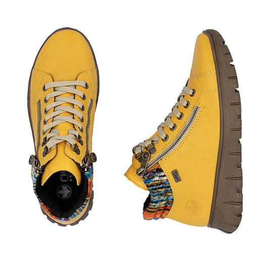 Rieker Women's Heike N1305 Lace up boot  Yellow