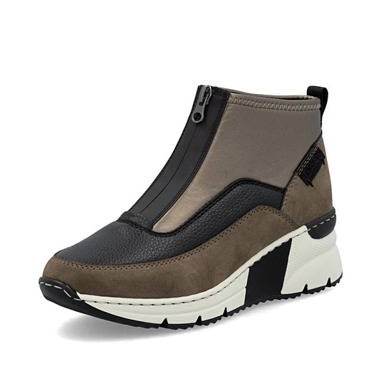 Rieker Women's Kitty N6352 Wedge Bootie Brown