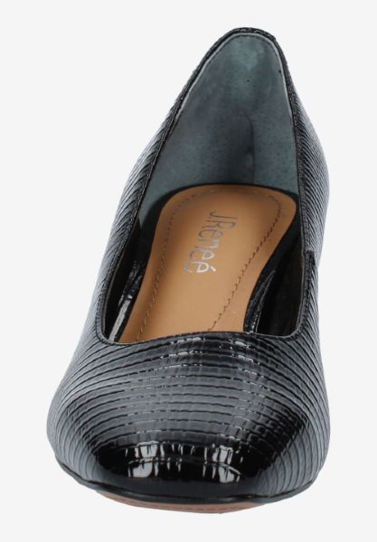 J. Renee Women's Olivienne Slip on Pump Black Lizard Print