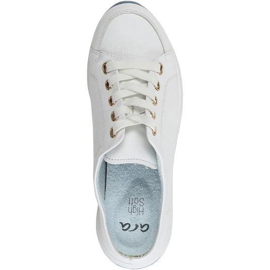 Ara Women's Orlando Lace-up Clog Shoes White Calf Leather