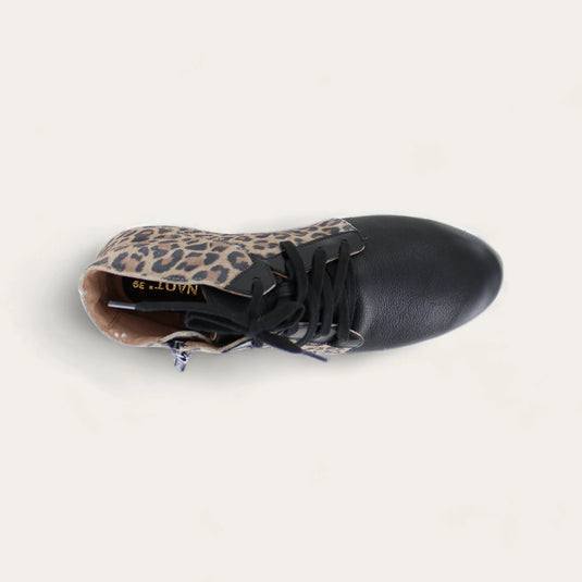 Naot Women's Polaris Cheetah suede/Jet Black Leather