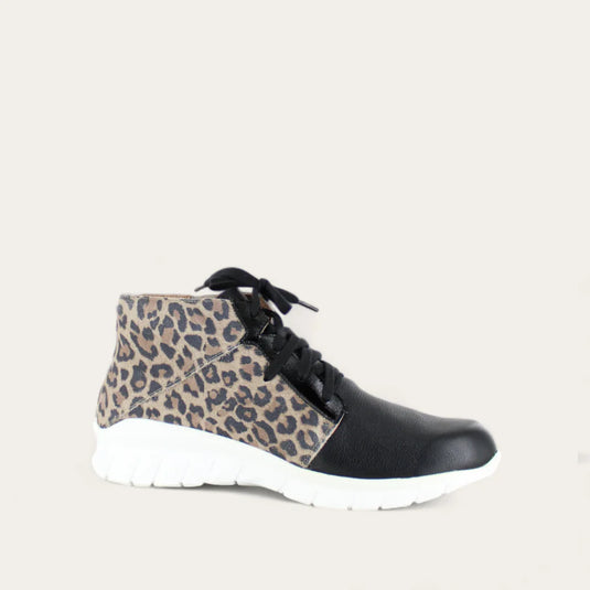 Naot Women's Polaris Cheetah suede/Jet Black Leather