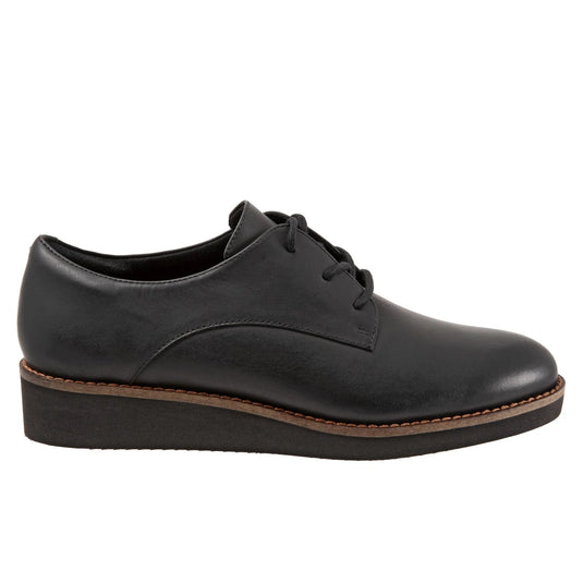 Softwalk Women's Willis Flat Shoe Black Leather
