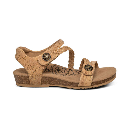 Aetrex Women's Jillian Braided Quarter Strap Sandal Cork