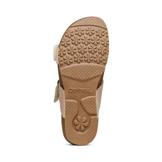 Aetrex Women's Daisy Adjustable Slide Sandal Brown