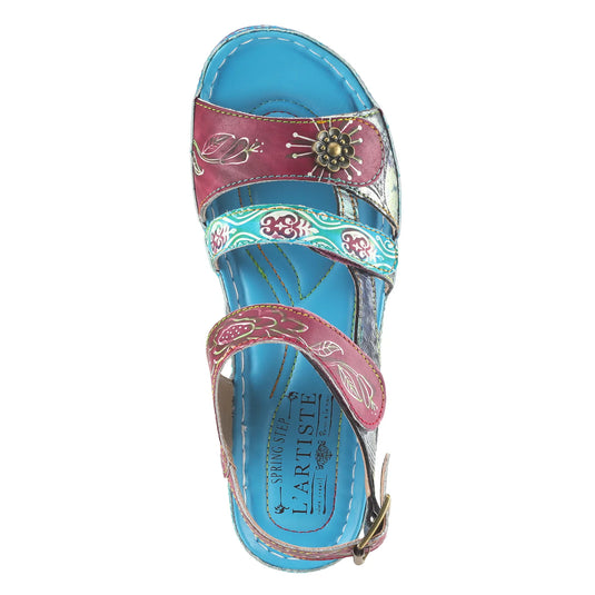 Spring Step L'ARTISTE Women's SUMACAH SANDAL Aqua Multi