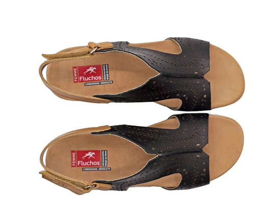 Fluchos Women's YAGON F1481 Sandals Black