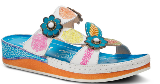 Spring Step L'ARTISTE Women's PILLOW SANDAL White Multi