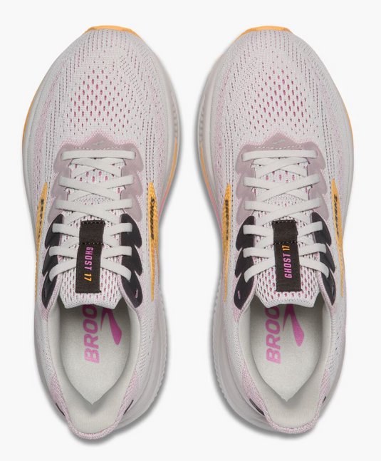 Brooks Women's Ghost 17 Sneaker Oyster/Apricot/Pink