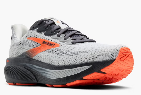 Brooks Men's Ghost 17 Sneaker Oyster Mushroom/Orange/Ebony