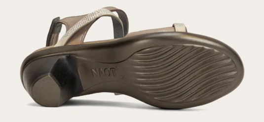 Naot women's Innovate Sandals Silver Threads Lthr/Beige w/ Clear Rhinestones