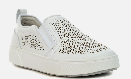 Vionic Kimmie Perforated Suede Slip-On Sneaker White