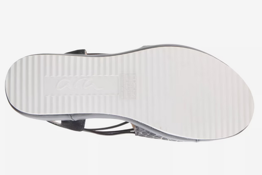 Jenny by Ara Women's Kimmy Sandal Black Snake