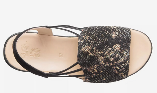 Jenny by Ara Women's Kimmy Sandal Black Snake
