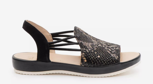 Jenny by Ara Women's Kimmy Sandal Black Snake