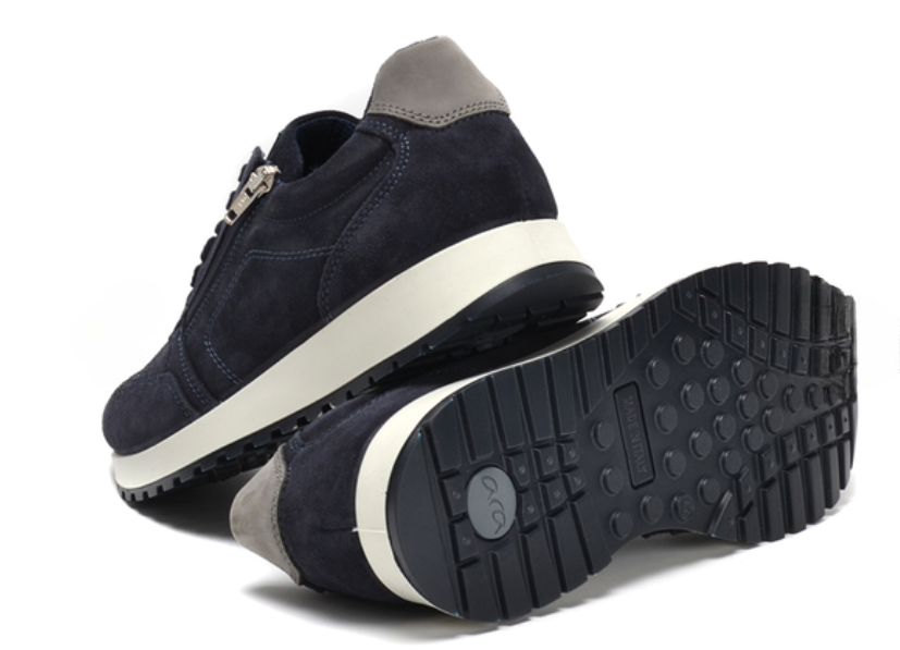 Scarpe Da Ginnastica Uomo Ara Matteo – Blu Cognac, Taglia 44 EU Larga – High Soft
