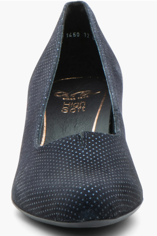 Ara Women's Kit Kitten Heel Pump Navy Suede