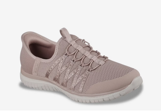 Skechers Women's Virtue Stunner Hands Free Slip-Ins Sneaker Taupe