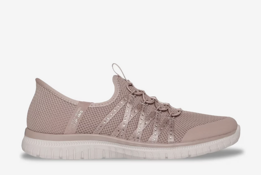 Skechers Women's Virtue Stunner Hands Free Slip-Ins Sneaker Taupe