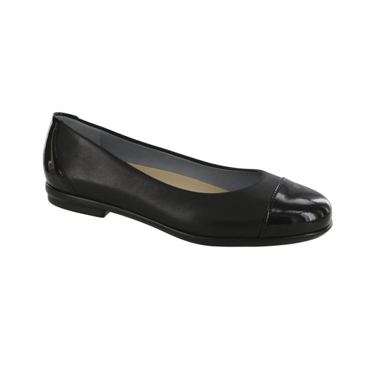 SAS Women's Scenic Ballet Flat Black/Black Patent