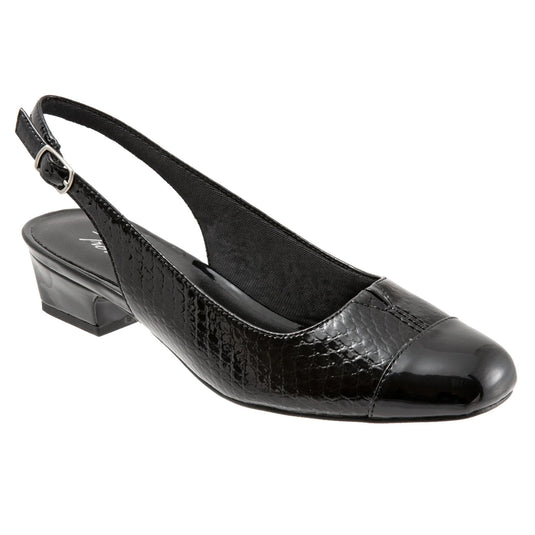 Trotters Women's Dea Slingback Sandals Black Snake