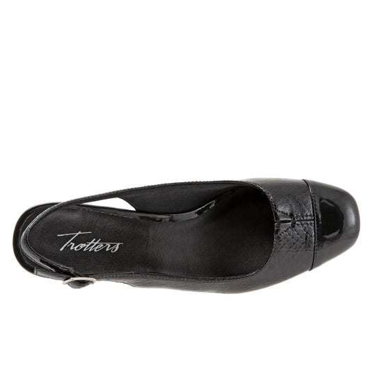 Trotters Women's Dea Slingback Sandals Black Snake