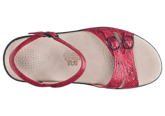 SAS Women's Duo Ankle Strap Sandals Red Snake
