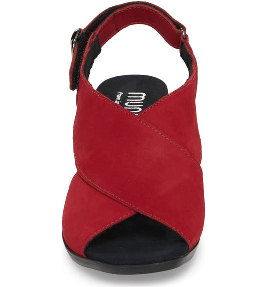 Munro Women's Laine Sling Back Sandals Red Nubuck